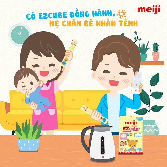 Sữa Meiji infant formula dạng thanh nhập khẩu cho trẻ từ  0-1 tuổi