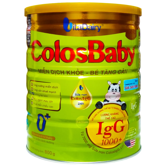 Sữa Colosbaby Gold 0+ lon 800g cho trẻ 0-12 tháng tuổi