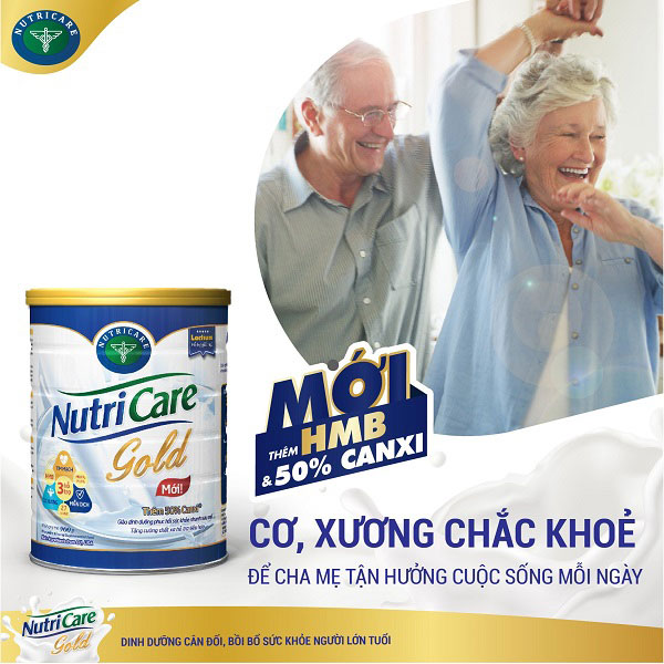 Sữa NutriCare Gold cho người lớn tuổi lon 850g
