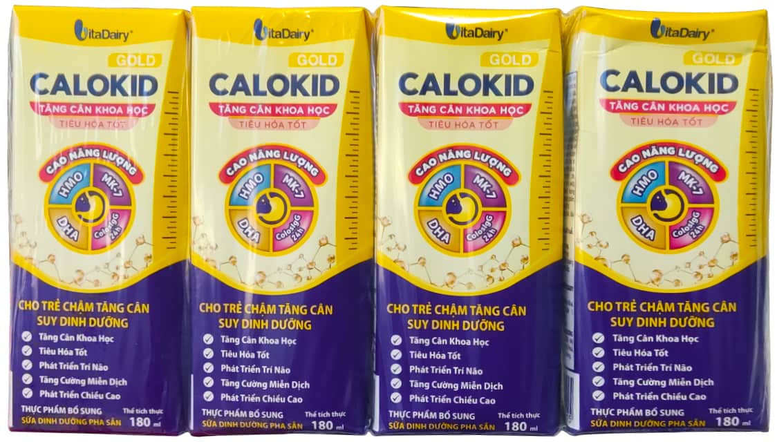 Sữa pha sẵn Calokid Gold hộp 180ml cho trẻ 1-10 tuổi