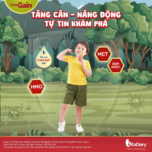 Sữa pha sẵn Colos Gain hộp 110ml tăng cân nhanh cho trẻ từ 1 tuổi