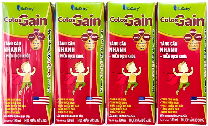 Sữa pha sẵn Colos Gain hộp 180ml