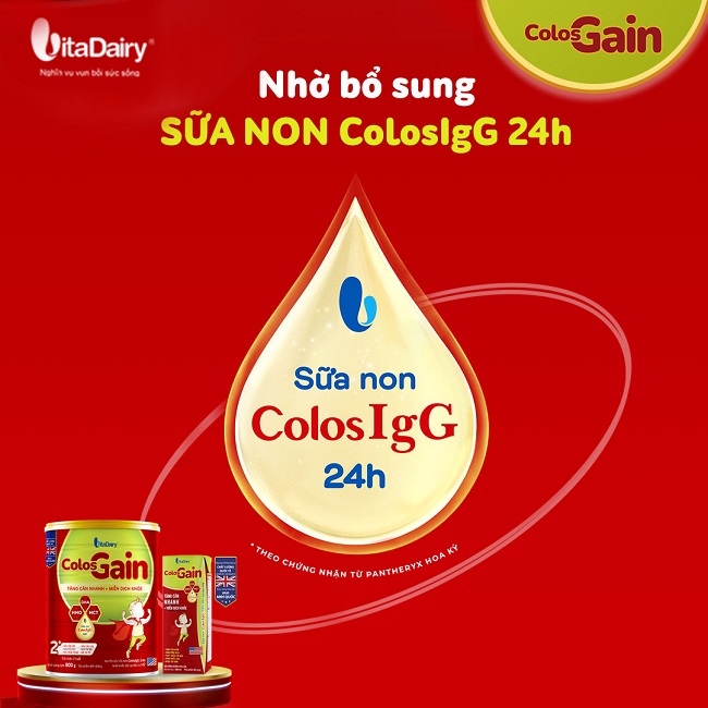 Sữa pha sẵn Colos Gain hộp 180ml tăng cân nhanh cho trẻ từ 1 tuổi