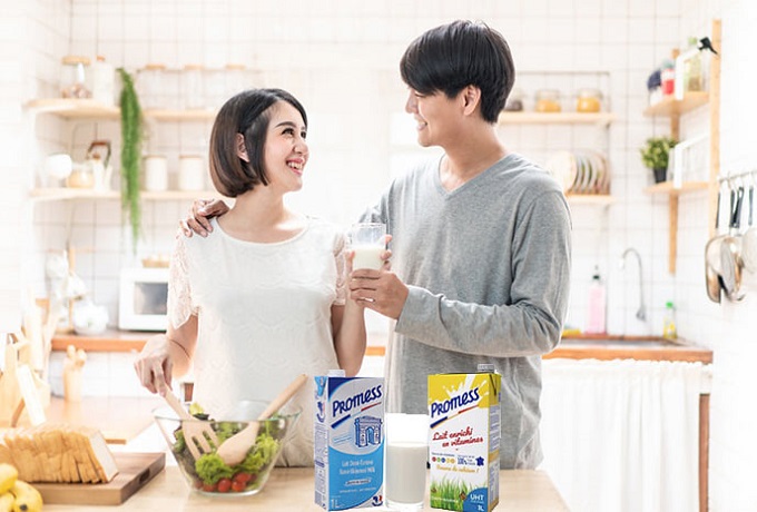 Sữa tươi Pháp Promess bổ sung vitamin hộp 200ml