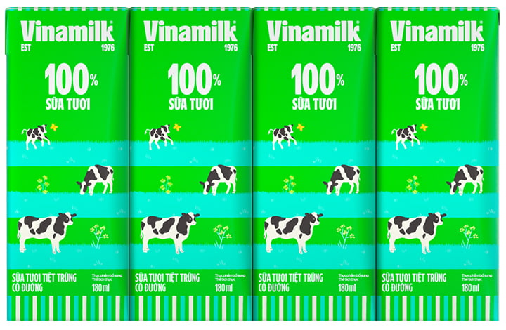 Sữa tươi Vinamilk có đường hộp 180ml