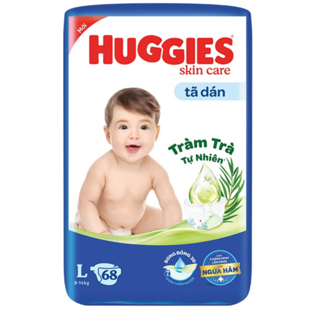 Tã dán Huggies size L 68 miếng cho trẻ 9-14 kg