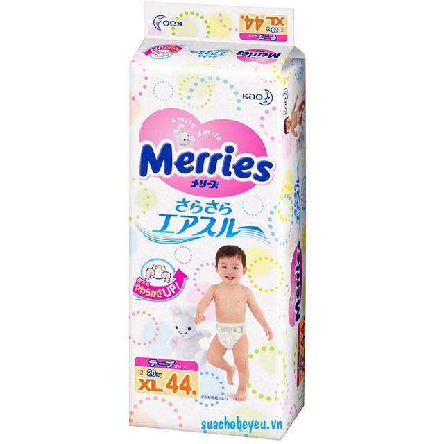 Tã Dán Merries size XL 44 nội địa nhật