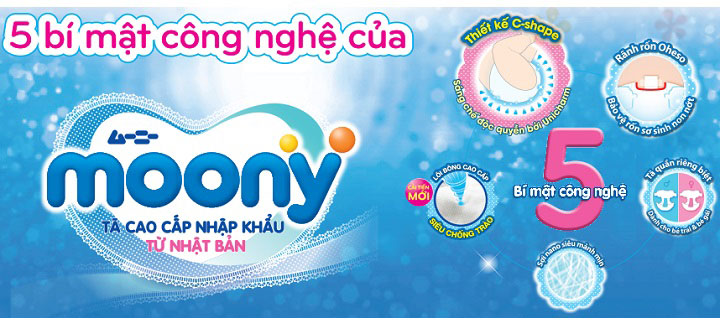Tã Dán Moony size L 54 miếng cho bé 9 - 14kg