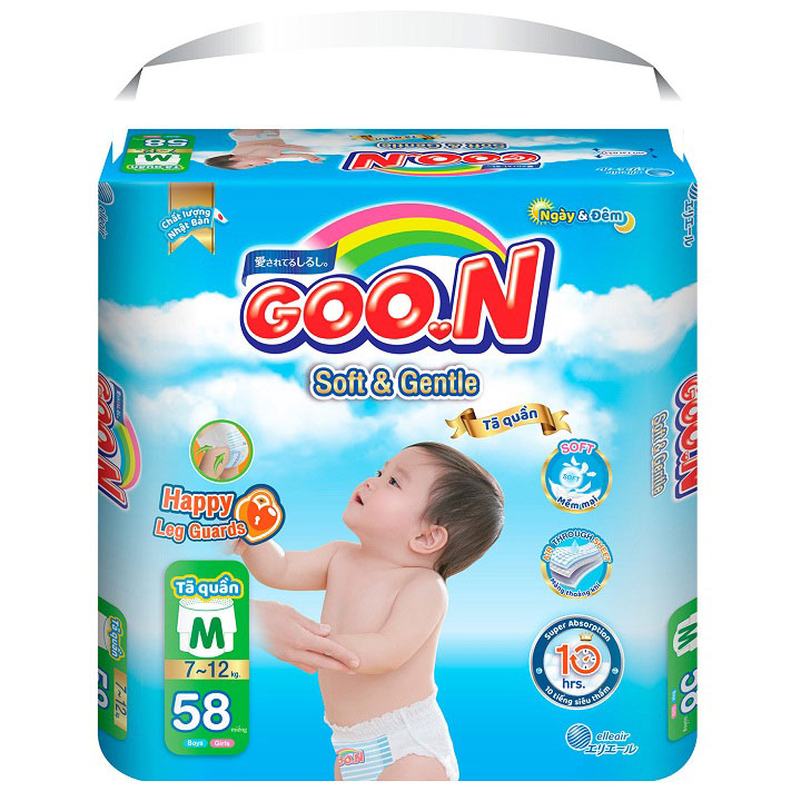 Tã quần Goon soft and gentle Size M 58 miếng cho trẻ 7-12kg