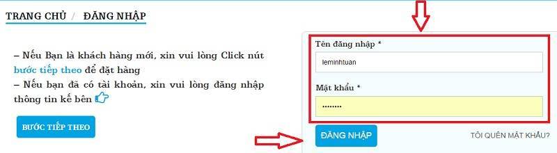 hướng dẫn mua hàng khách hàng đã đang ký thành viên