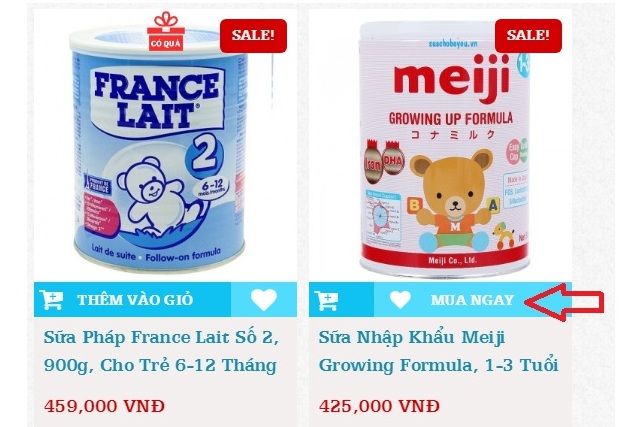 hướng dẫn mua hàng trực tuyến online sữa cho bé yêu