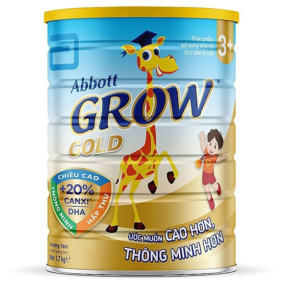 Sữa Abbott Grow Gold 3+ lon 1,7kg cho trẻ từ 3-6 tuổi