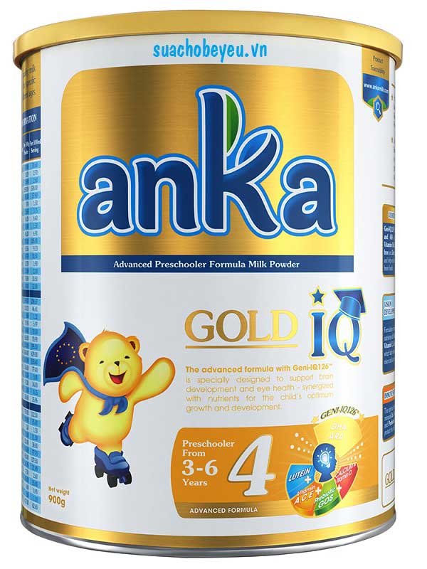 Sữa Anka Gold IQ số 4 lon 900g cho trẻ 3-6 tuổi