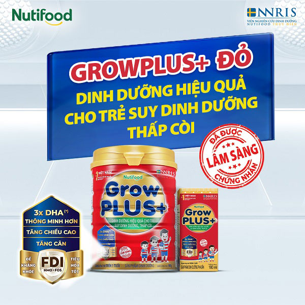 Sữa Nuti Grow Plus + Đỏ hộp 110ml