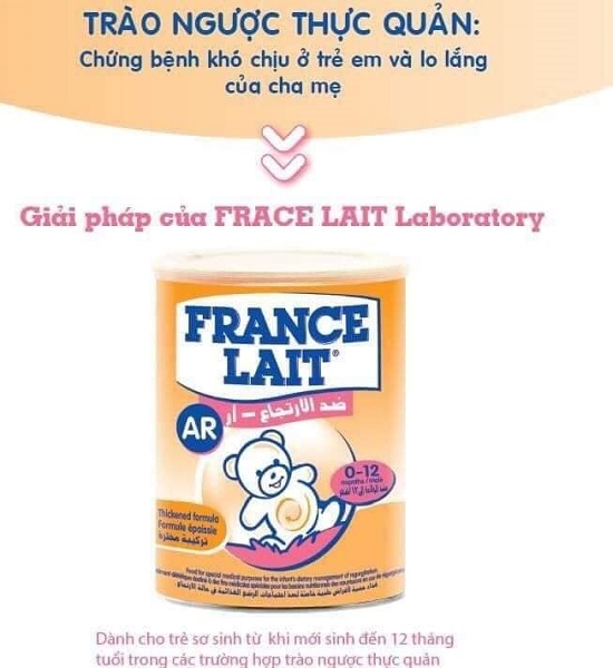 Sữa France Lait AR lon 400g cho trẻ bị trào ngược, nôn trớ