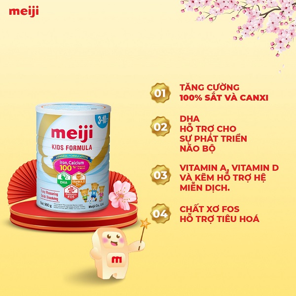 Sữa Meiji Kids Formula 900g cho trẻ 3-10 tuổi nhập khẩu