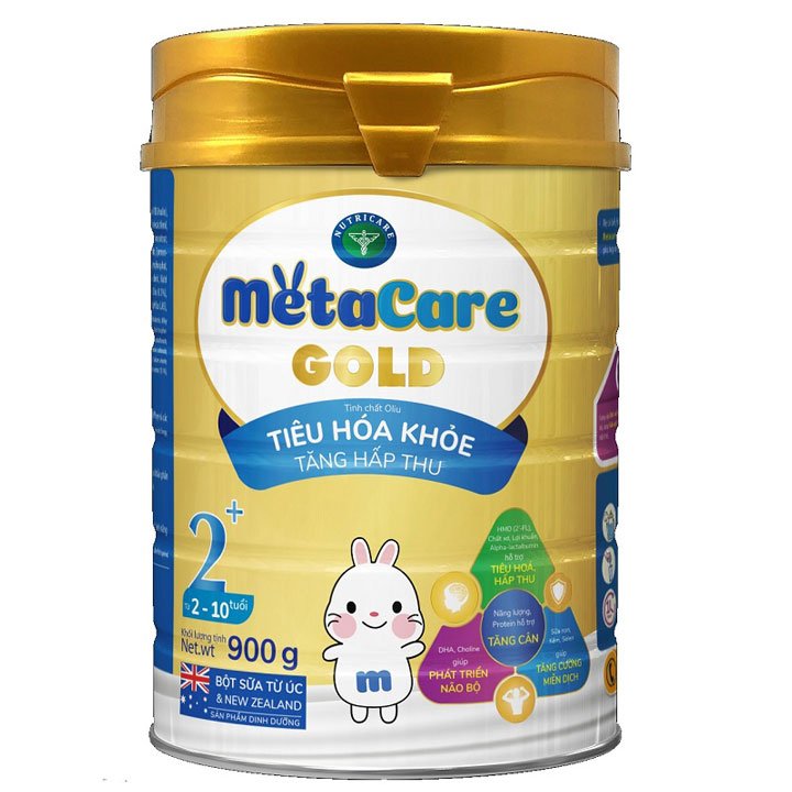 Sữa MetaCare Gold 2+ lon 900g cho trẻ 2-10 tuổi