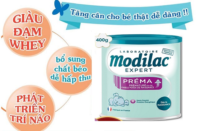 Sữa bột Modilac Expert Prema trẻ sinh non thiếu tháng nhẹ cân lon 400g
