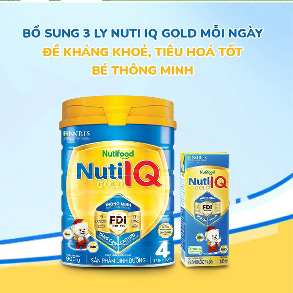 Sữa Nuti IQ Gold số 4 lon 1.5kg cho trẻ 2-6 tuổi