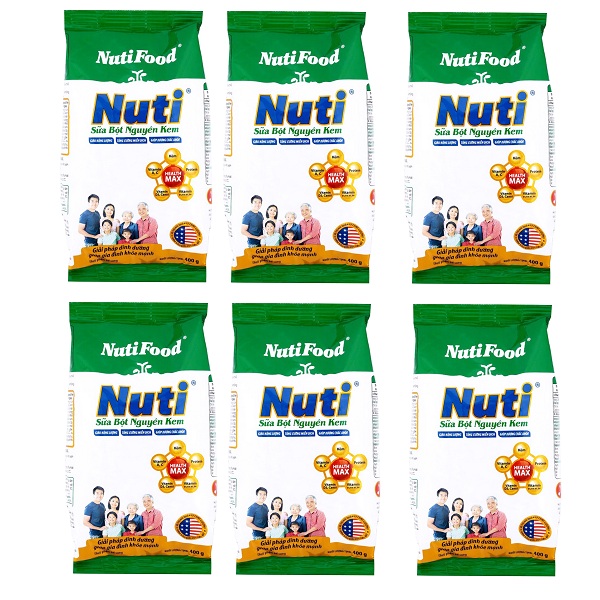 Sữa bột dinh dưỡng Nuti nguyên kem bịch 400g
