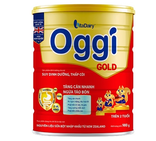 Sữa bột Oggi Gold cho trẻ suy dinh dưỡng thấp còi lon 900g