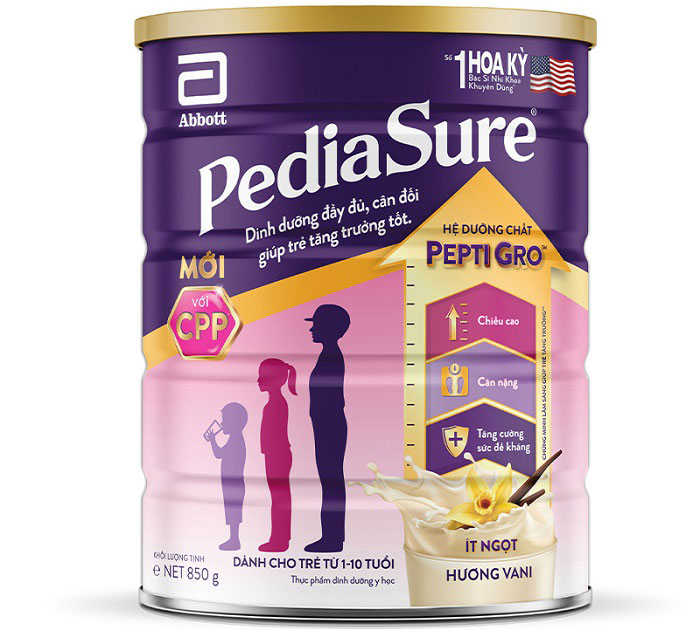 Sữa Pediasure ít ngọt 850g cho trẻ biếng ăn 1-10 tuổi 