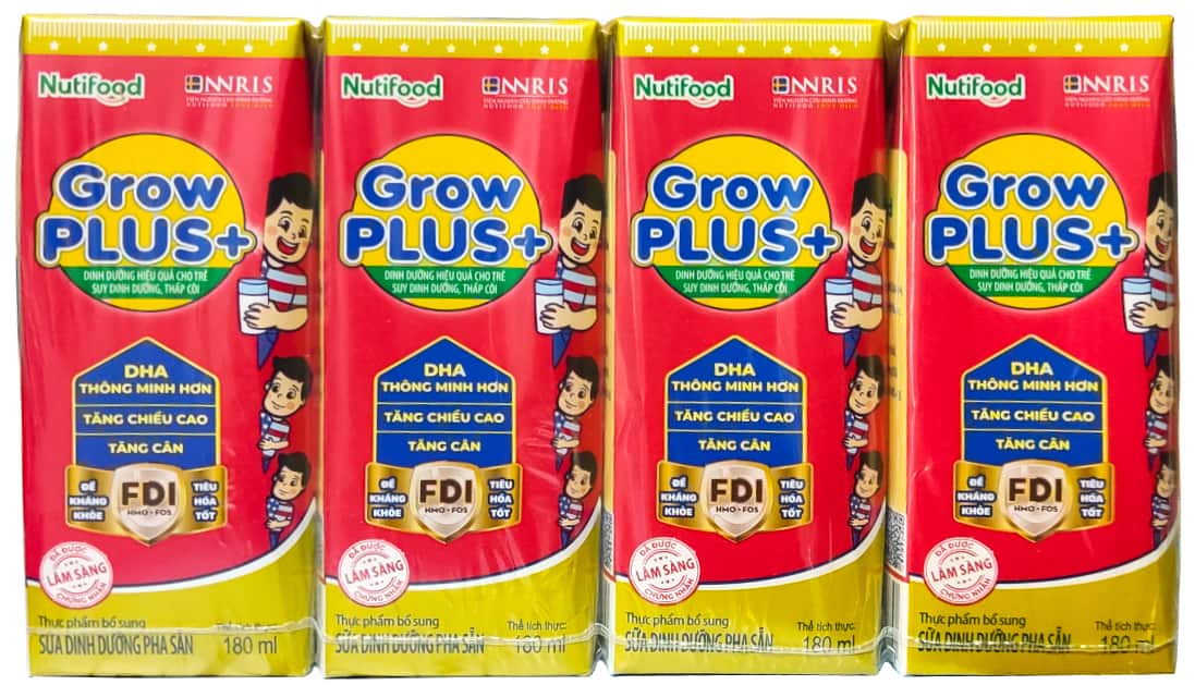 Sữa bột pha sẵn Nuti Grow Plus màu đỏ hộp 180ml