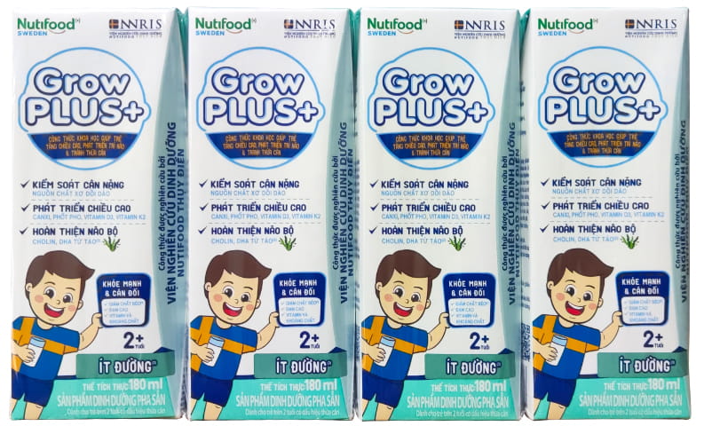 Sữa Nuti Grow Plus Trắng 180ml cho trẻ béo phì