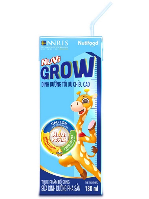 Sữa bột pha sẵn Nuvi Grow hộp 180ml tăng chiều cao