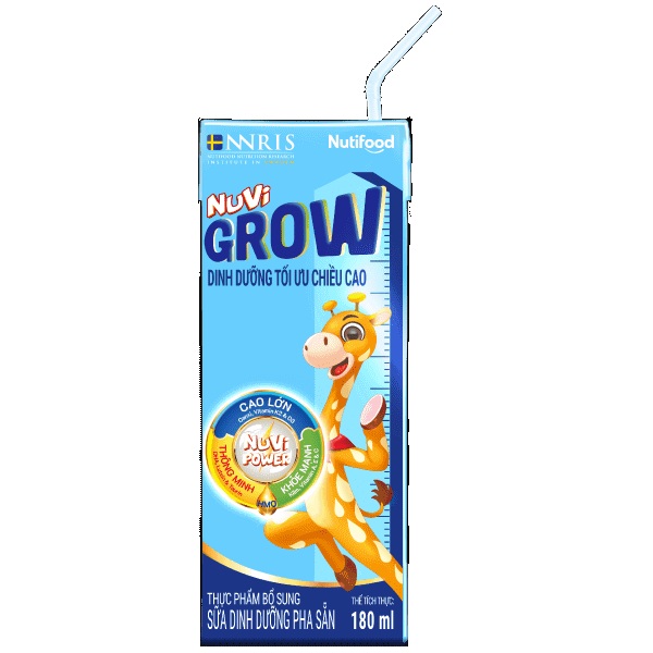 Sữa bột pha sẵn Nuvi Grow tăng chiều cao hộp 180ml 