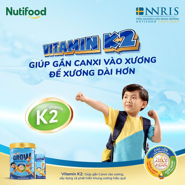 Sữa bột Nuvi Grow tăng chiều cao lon 900g cho trẻ trên 2 tuổi 
