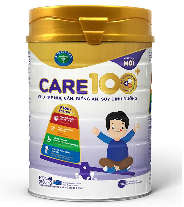 Sữa Care 100+ dành cho trẻ nhẹ cân, biếng ăn, suy dinh dưỡng 