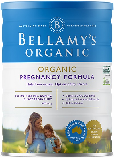 Sữa cho mẹ mang thai và cho con bú Bellamys Organic Úc lon 900g