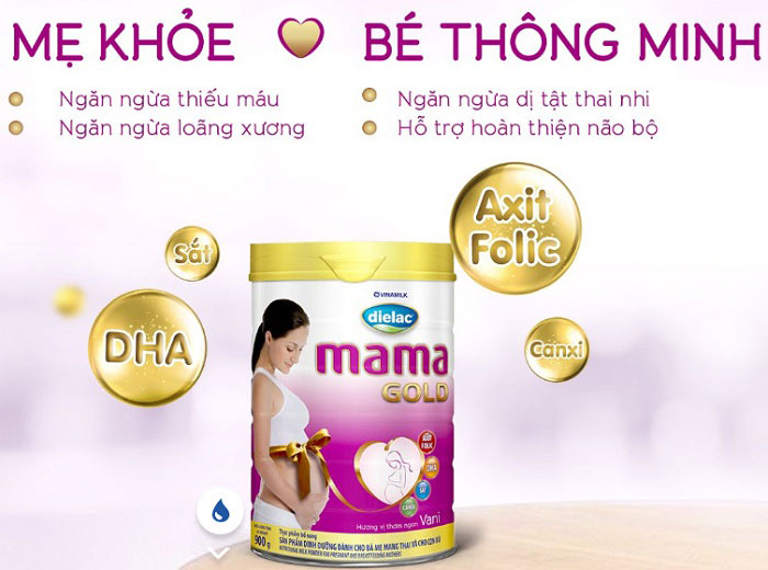 sữa cho mẹ mang thai Dielac mama gold lon 900g