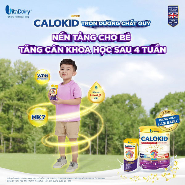 Sữa Calokid Gold lon 900g tăng cân khoa học cho trẻ 1-10 tuổi