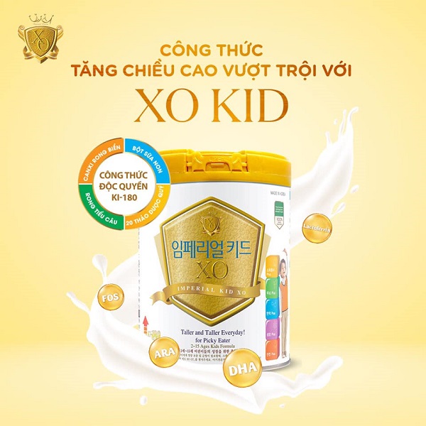 Sữa XO Kid Namyang Hàn Quốc trẻ 2-15 tuổi lon 800g