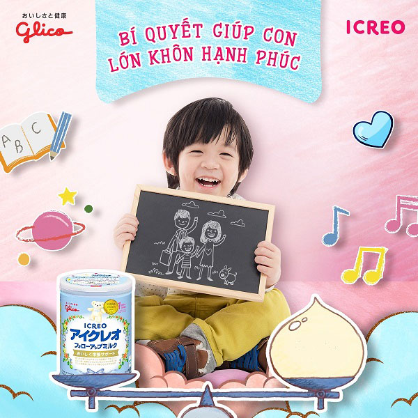 Sữa Glico Icreo số 1 lon 820g nội địa Nhật Bản trẻ 1-3 tuổi