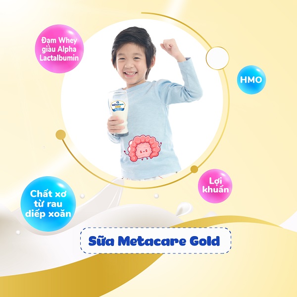 Sữa MetaCare Gold 2+ lon 900g cho trẻ 2-10 tuổi