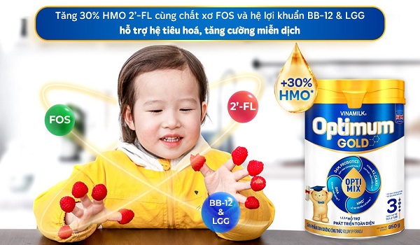 Sữa bột Optimum Gold số 3 lon 850g cho trẻ 1-2 tuổi