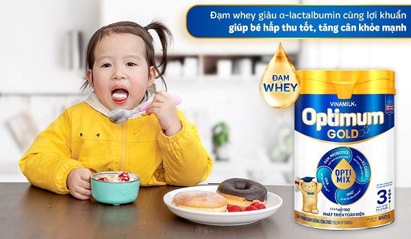 Sữa bột Optimum Gold số 3 lon 850g cho trẻ 1-2 tuổi