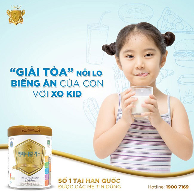 Sữa XO Kid Hàn Quốc lon 800g cho trẻ 2-15 tuổi