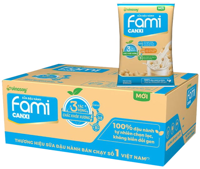 sữa đậu nành Fami canxi bịch 200ml