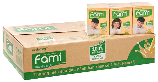 Sữa đậu nành Fami nguyên chất hộp 200 ml