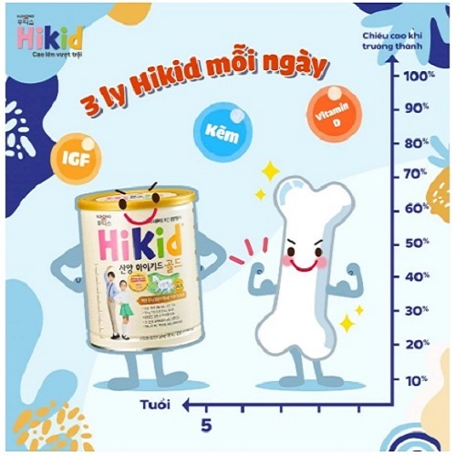 Sữa dê Hikid Gold Goat lon 650g cho bé từ 1-9 tuổi