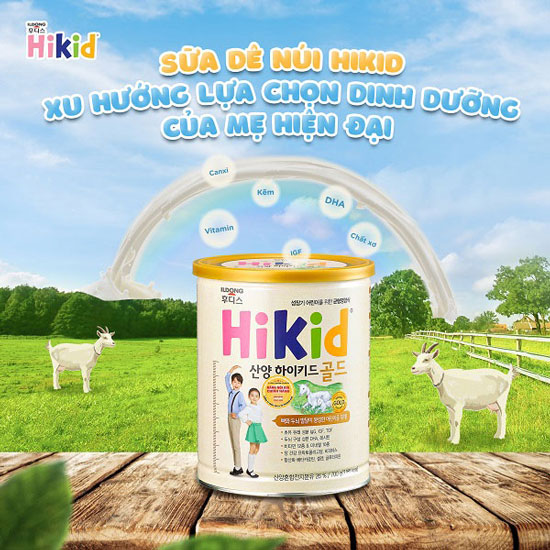 Sữa dê Hikid Gold Goat lon 650g cho bé từ 1-9 tuổi