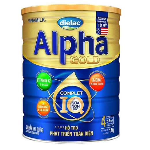 sữa dielac alpha gold số 4 lon 1.4kg cho trẻ 2-6 tuổi