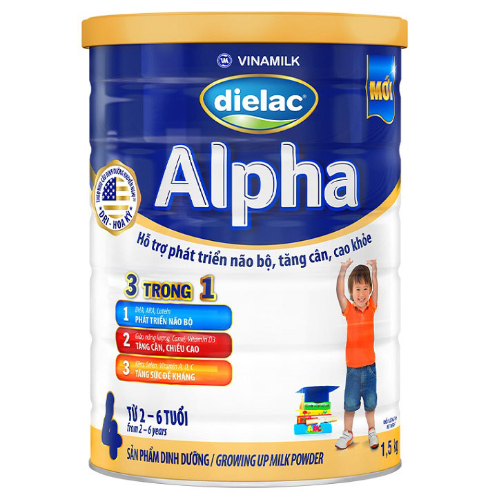 Sữa Dielac Alpha số 4 lon 1.5kg cho trẻ 2-6 tuổi