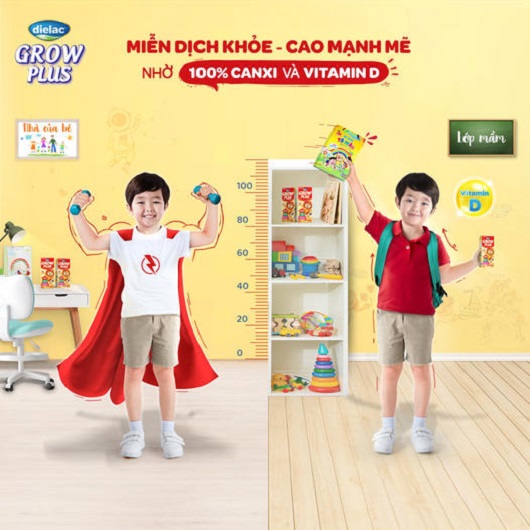 Sữa Dielac Grow Plus 1+  lon 850g cho trẻ 1-2 tuổi