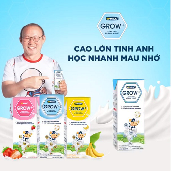 Sữa Dinh Dưỡng VPMilk Grow+ Vị Dâu, Hộp 110ml