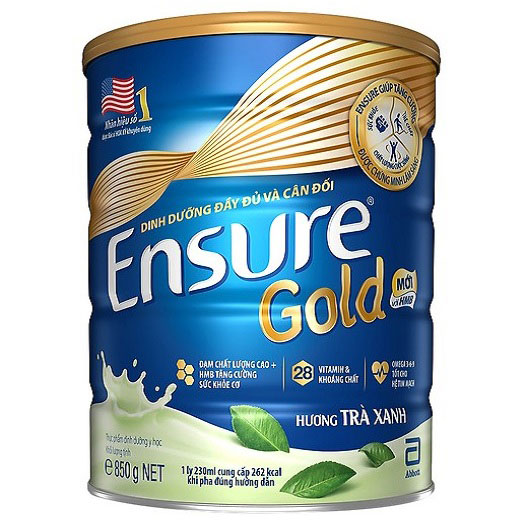Sữa Ensure Gold HMB vị Trà Xanh, hộp 850g.